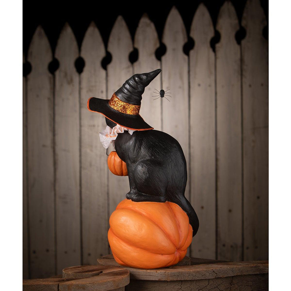 Cat Witch on Pumpkin by Bethany Lowe Designs-3