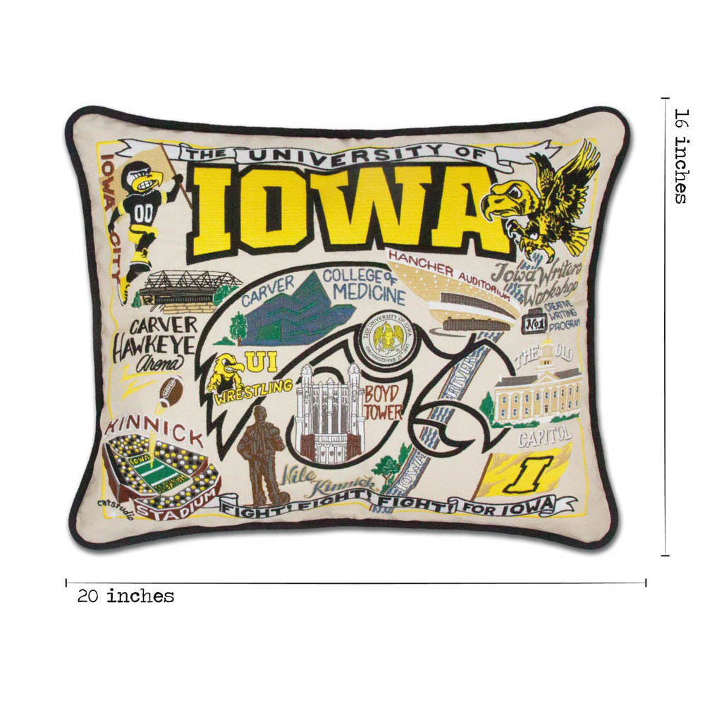 Iowa, University of Collegiate Embroidered Pillow by CatStudio-4